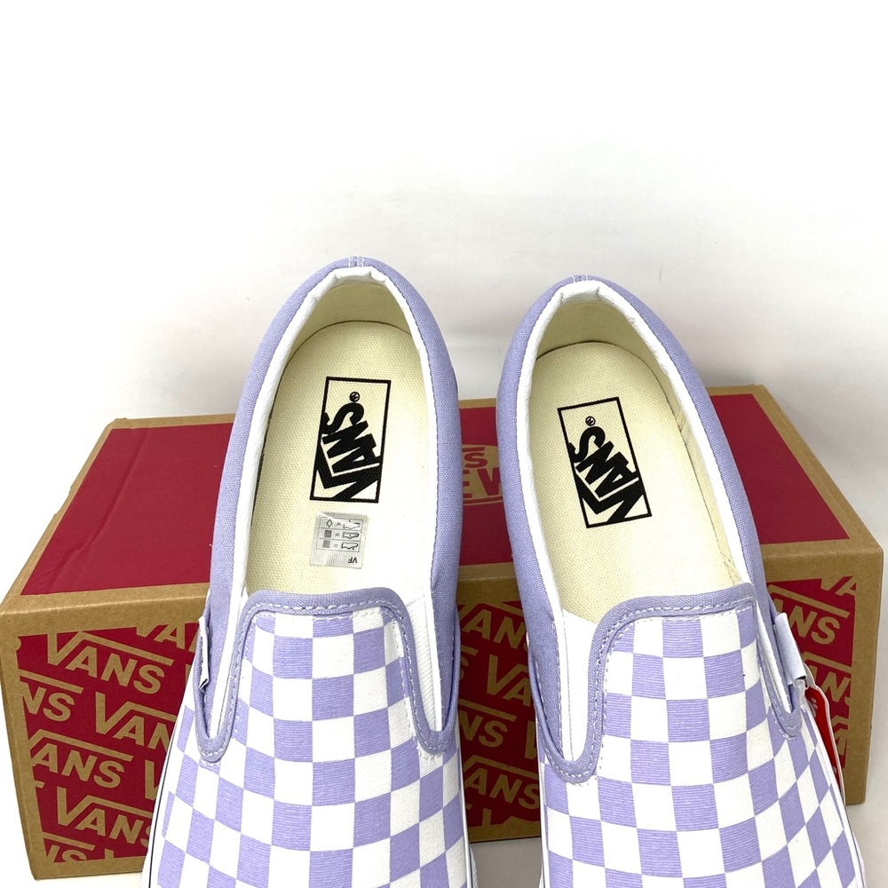 VANS Classic Slip On Checker Lavender Men’s Low Top Canvas Sneakers VN000XG8ARV - Picture 4 of 11